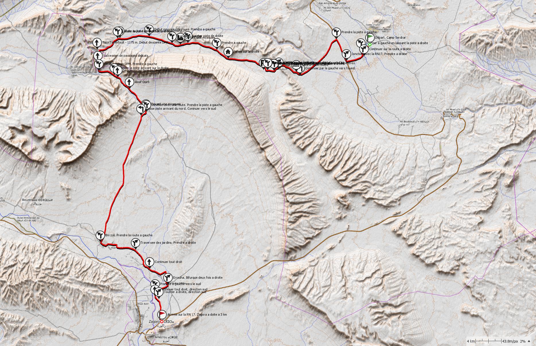 Parcours T2S-05 : Camp Serdrar / Zagora